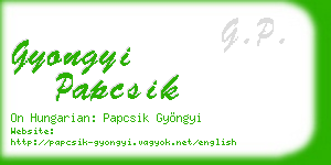 gyongyi papcsik business card