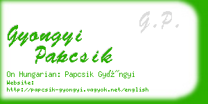 gyongyi papcsik business card